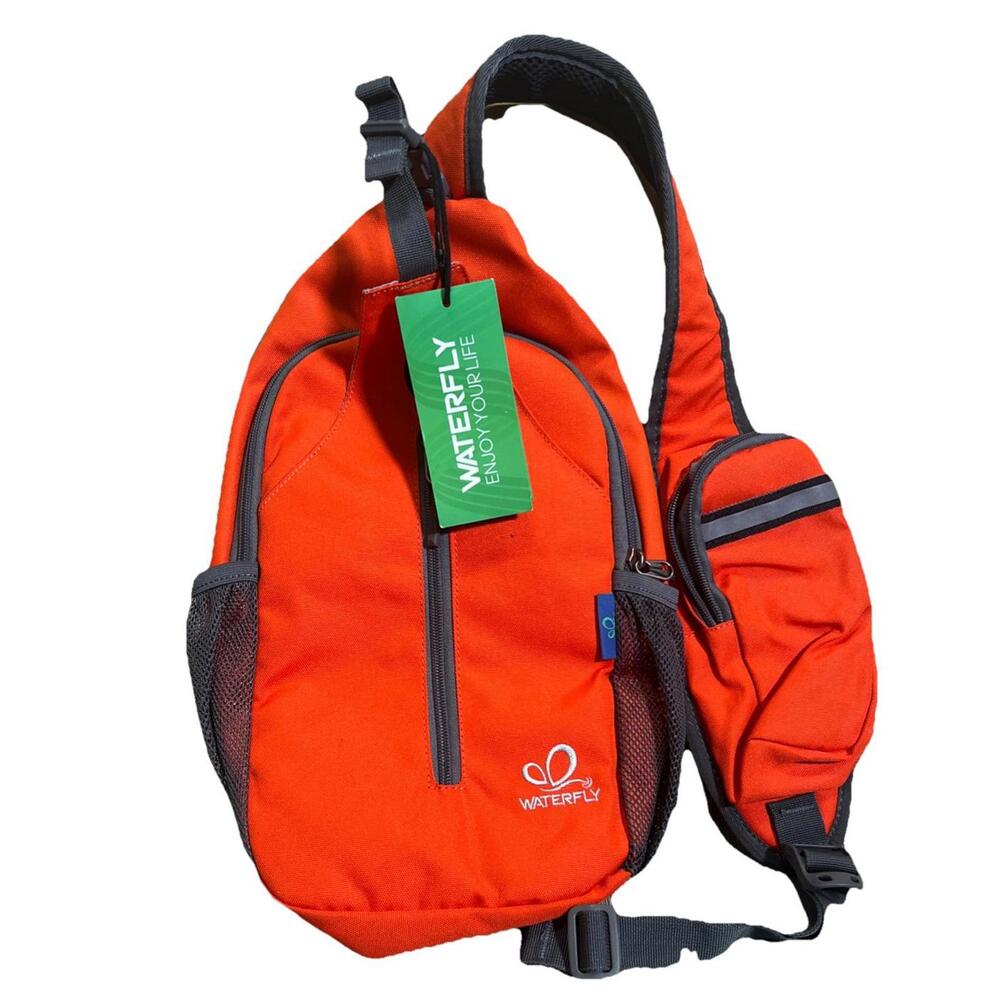 Waterfly Sling Backpack Nylon Crossbody Daypack Hiking Travel Orange Bag Outdoor